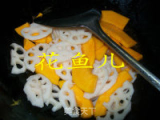 莲藕炒南瓜的做法步骤：5