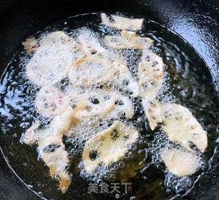 #自制零食#酥炸藕片的做法步骤：7