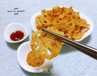 #自制零食#酥炸藕片的做法步骤：11