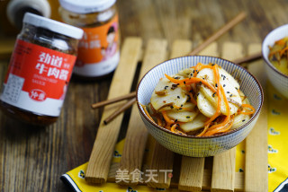 牛肉酱炒年糕的做法步骤：7