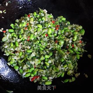 毛豆米炒腌菜的做法步骤：5