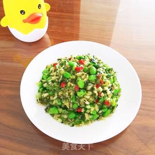 毛豆米炒腌菜的做法步骤：7