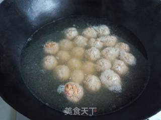 小油菜鲜蘑肉圆汤的做法步骤：9