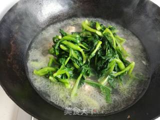 小油菜鲜蘑肉圆汤的做法步骤：15