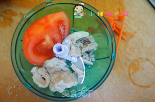 12个月以上番茄肉末夹心面条饼的做法步骤：2