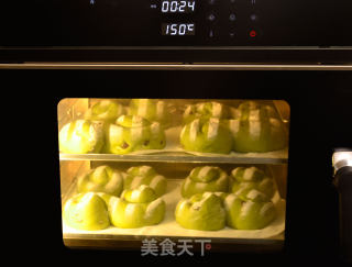 抹茶奶酪软欧包的做法步骤：16