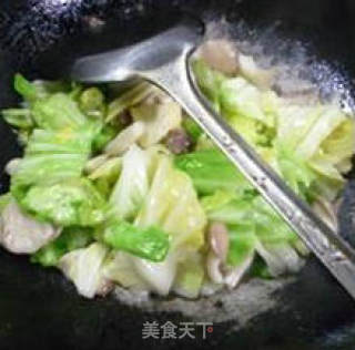 秀珍菇炒牛心菜的做法步骤：8
