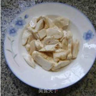 韭菜白灵菇炒香干的做法步骤：2