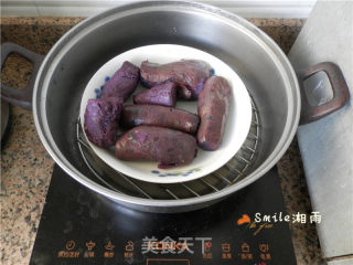 水晶紫薯蔓越莓馅的做法步骤：1