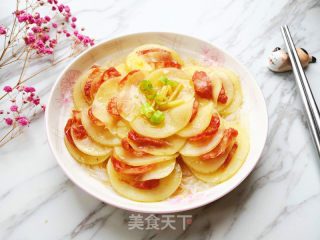 土豆蒸腊肠的做法步骤：9