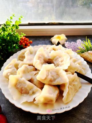 莲藕鲜肉饺子的做法步骤：16