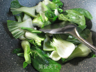 千张结烧青菜的做法步骤：2