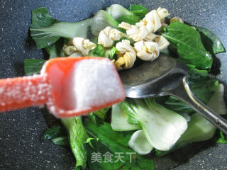 千张结烧青菜的做法步骤：5