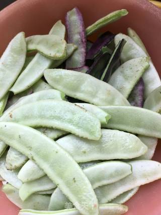 鸡脯肉腌扁豆的做法步骤：4
