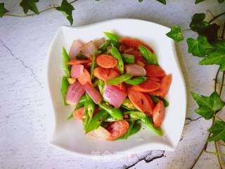 尖椒炒火腿肠的做法步骤：7