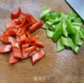 青红椒炒山药的做法步骤：4