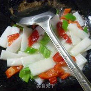 青红椒炒山药的做法步骤：11