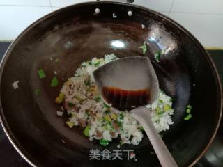 青菜卤肉南瓜炒饭的做法步骤：8