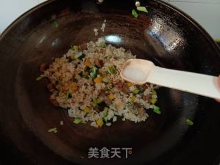 青菜卤肉南瓜炒饭的做法步骤：9