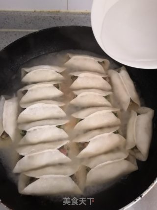 韭菜鲜肉锅贴的做法步骤：15