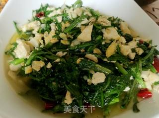 臭豆腐炒茼蒿的做法步骤：6
