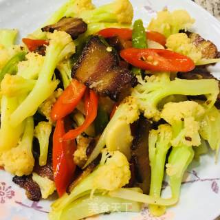 花菜炒腊肉的做法步骤：14