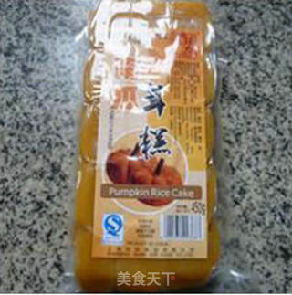 夜开花南瓜年糕汤的做法步骤：1