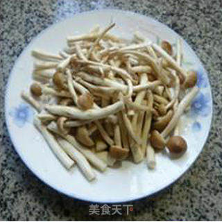 茶树菇炒牛心菜的做法步骤：2