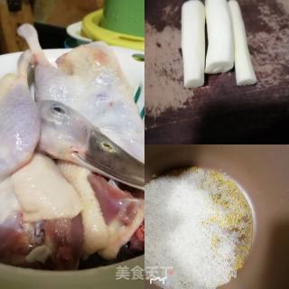 鲜山药水鸭宝宝饭的做法步骤：1