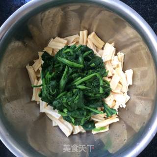 菠菜拌腐竹的做法步骤：5