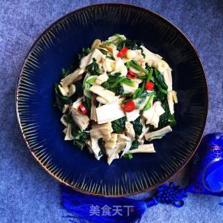 菠菜拌腐竹的做法步骤：9