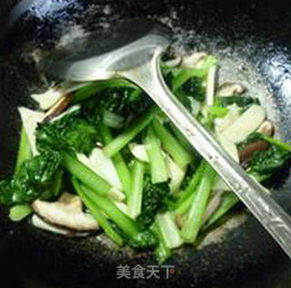 茭白香菇炒塔苦菜的做法步骤：10