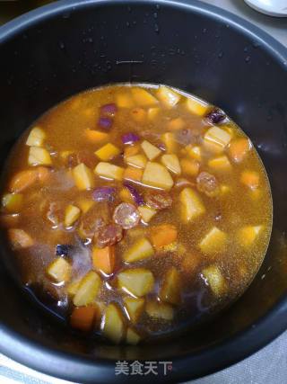 腊肠芋头焖饭的做法步骤：12