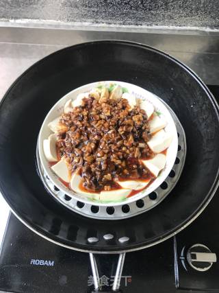 肉末香菇蒸豆腐的做法步骤：10