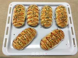 肉松肠仔面包的做法步骤：24