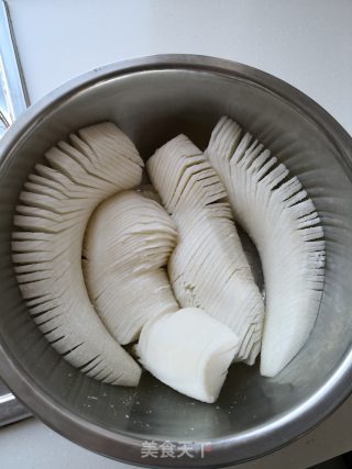 蓑衣甜酸爽脆白萝卜的做法步骤：8