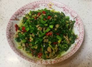 剁椒炒肉末小白菜的做法步骤：9