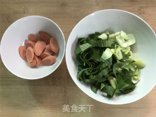 青菜鸡蛋炒面的做法步骤：3