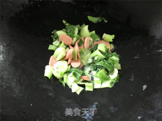 青菜鸡蛋炒面的做法步骤：6