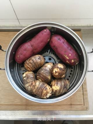 白薯芋头早餐饼的做法步骤：1