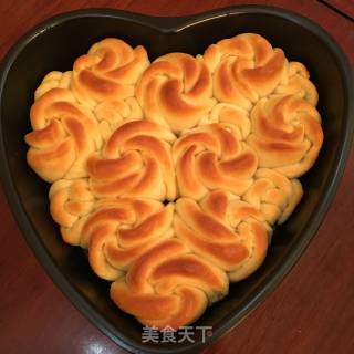 心形玫瑰花面包的做法步骤：11