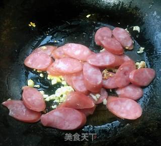 香肠炒佛手瓜的做法步骤：7