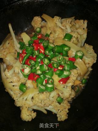 五花肉炒花菜的做法步骤：6