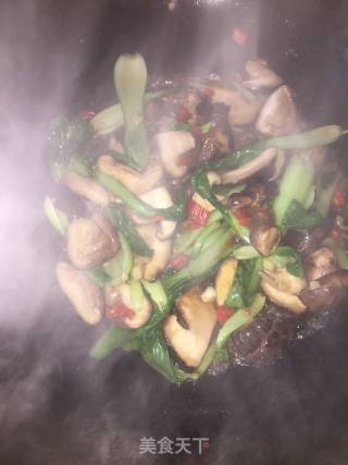 油菜香菇的做法步骤：5
