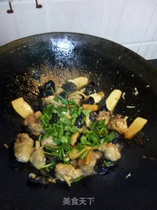 木耳香干烧鸡肉的做法步骤：8