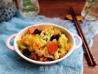 双耳菜花炒肉片的做法步骤：10