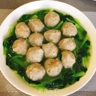 青菜炒牛肉丸的做法步骤：8