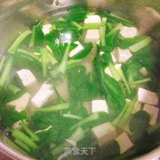 青菜虾皮豆腐汤的做法步骤：6