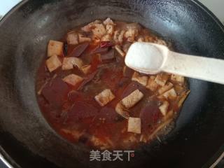 瘦肉豆腐泡烩猪血的做法步骤：13