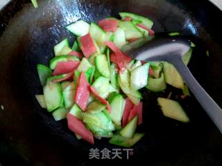 火腿西葫片的做法步骤：5